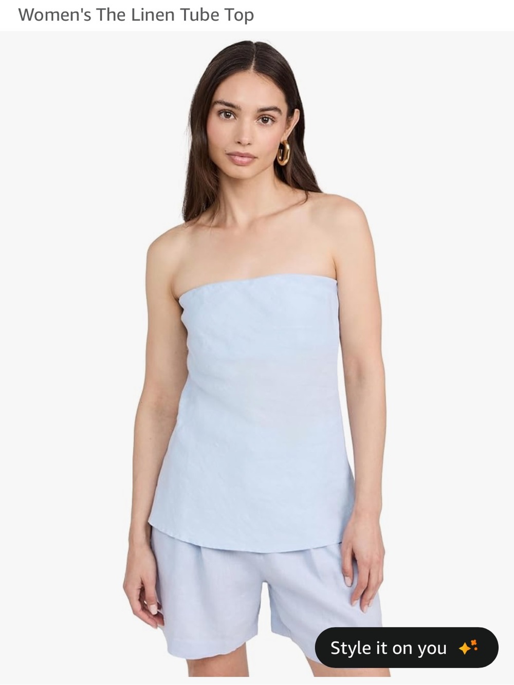 Donni linen tube top - blue / small